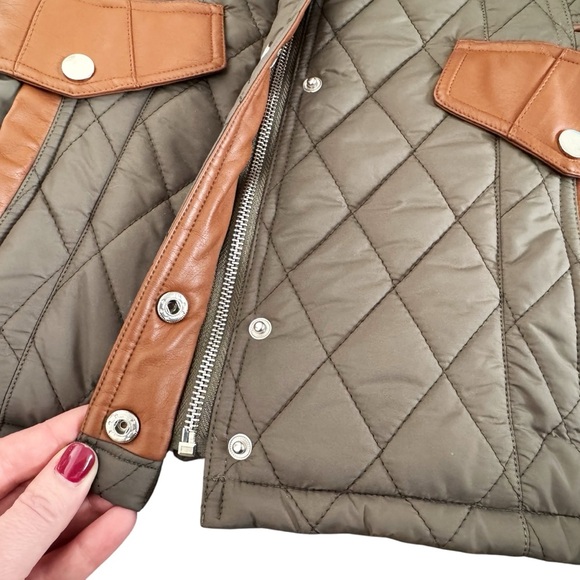 Fashionomics Quilted Hooded Vest Olive and Brown women’s size M goblincore - Picture 6 of 16